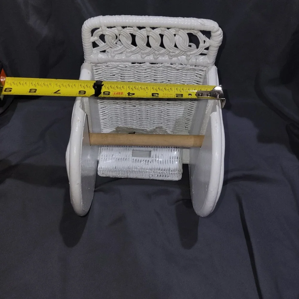 Vintage White Wicker Toilet Paper Holder Light Switch Cover Plate